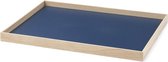 GEJST Design - FRAME Tray Medium - Eiken dienblad met blauw blad - 34 x 23,2 x H2,2cm