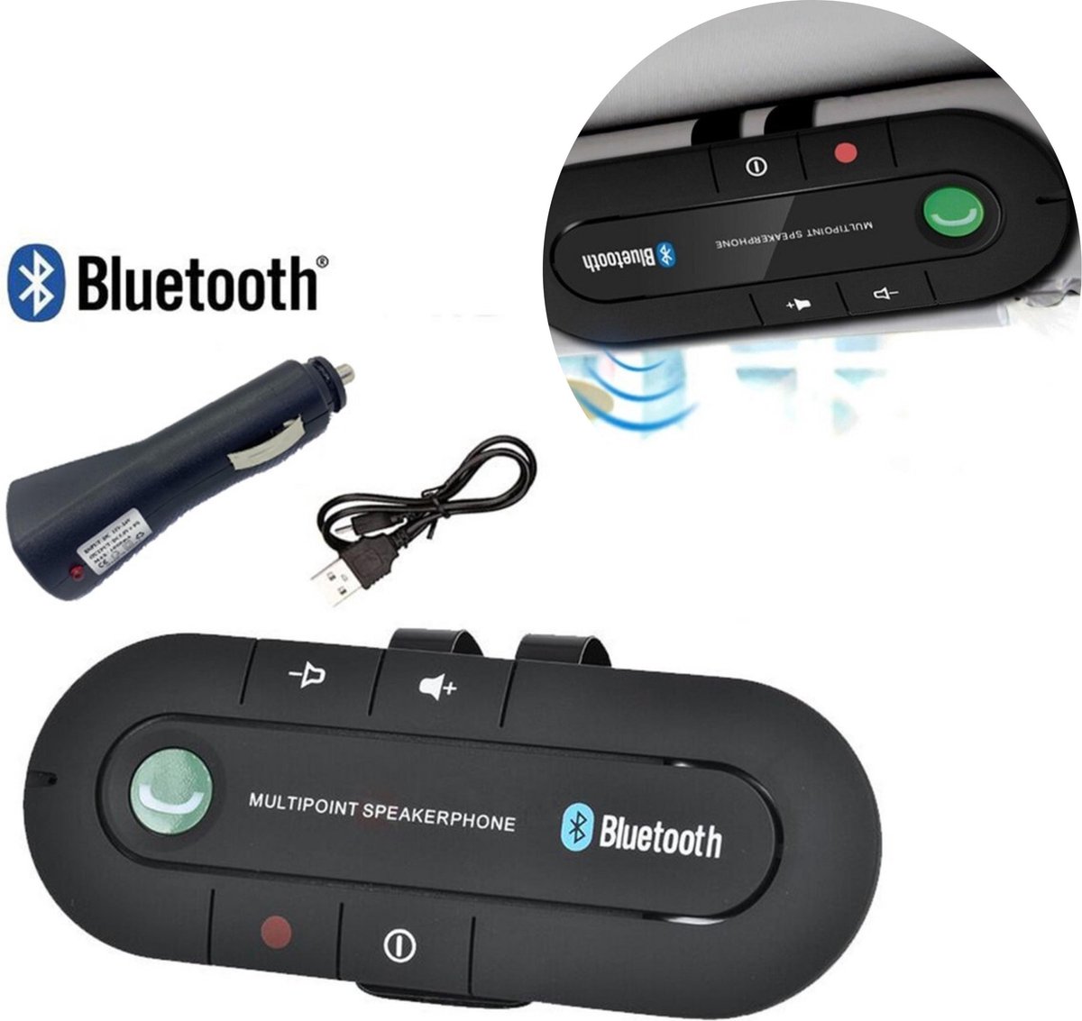 HMerch™ Carkit Bluetooth Handsfree voor in de auto Handsfree bellen