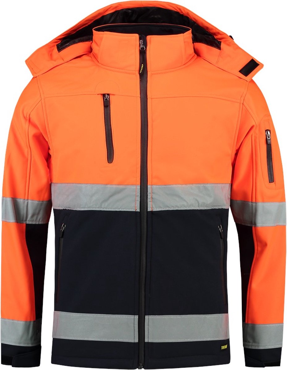 Tricorp Soft Shell Jack EN471 bi-color - Workwear - 403007 - fluor oranje / navy - Maat XXL