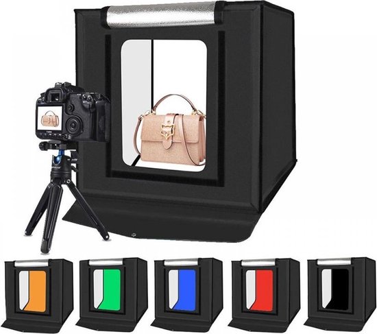 PULUZ Portable Fotostudio -licht box - fotografie - 50x50cm 20inch - 24W wit licht - 6 achtergronden