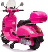 Vespa GTS Elektrische kinderscooter roze, Vespa kindermotor roze + windscherm en beautycase, softstart, multimedia, 12v scooter