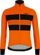 Santini Fietsjack Winter Heren Oranje Zwart - Colore Bengal Winter Jacket Orange Fluo - M