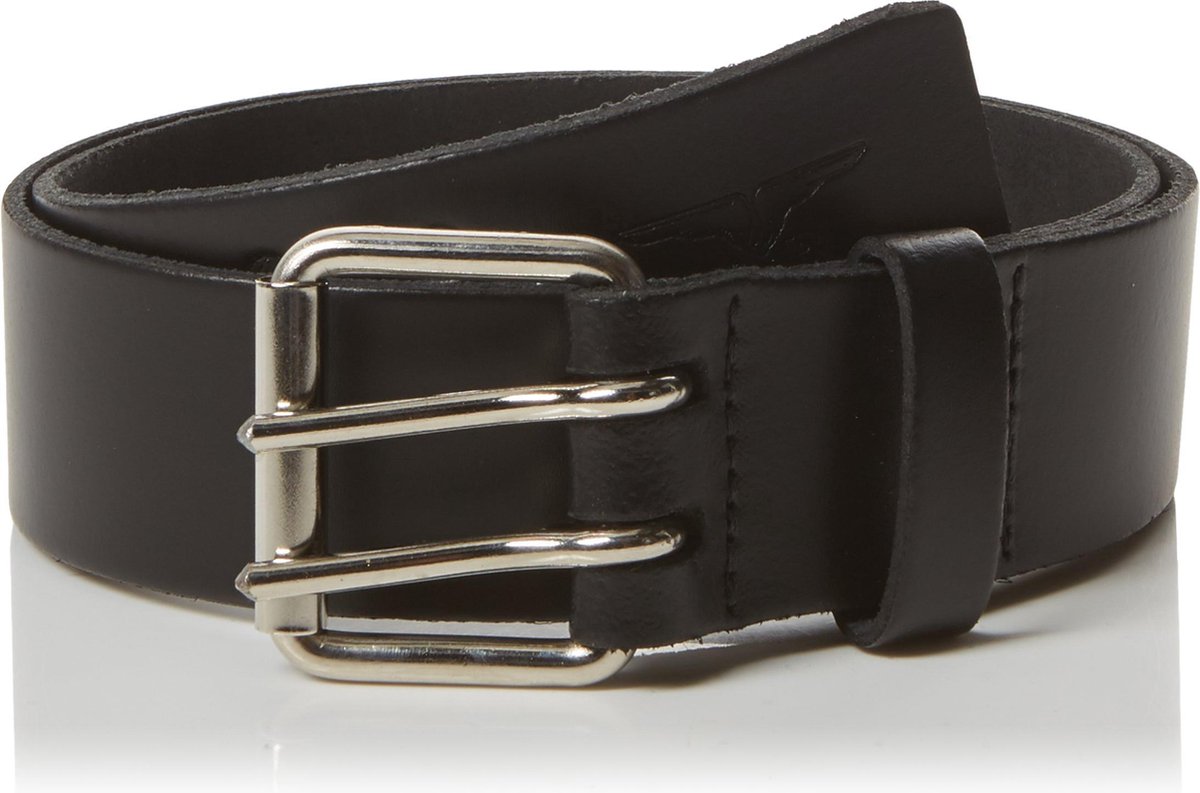 Mister B leren riem 5 cm dubbele sluiting 95 cm Large - zwart