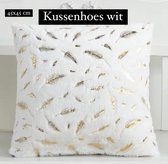 Gold bladeren Kussenhoes|Crème | 45x45 cm - diverse kleuren - polyester - case - home Decoratieve Bladeren Kussenhoes