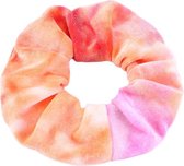 Scrunchies – Velvet Scrunchies – 4x oranje/roze – Oranje/Roze – 4 stuks – Musthave Haaraccessore – Scrunche Pack – Luxe kwaliteit – Haarelastiek – Elastiekje – Elastiek – Haarwokke