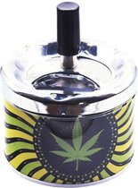 Draaiasbak tuinasbak voor binnen en buiten-SPINNING ASHTRAY (CANNABIS LEAF)