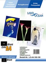 Label Ocean Stickervellen – Sticker Papier voor Printer Inktjet – Sticker Papier A4 – Foto Papier – Papier Zelfklevend 20 vellen – Glossy finish