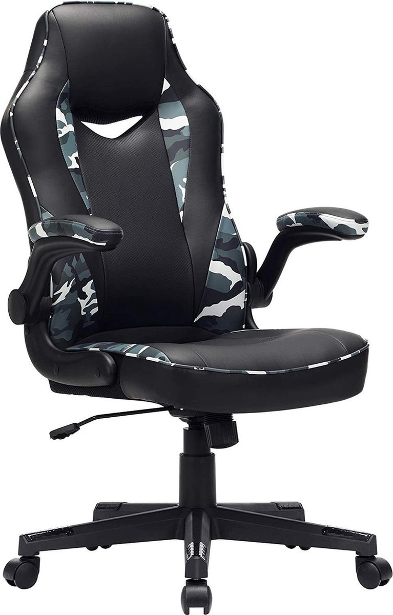 Game stoel - Bureaustoel - Verstelbare Rug Leuning - Verstelbaar in Hoogte - Camouflage Zwart