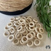 Blanke Houten Ring | Macramé | Plantenhanger | 2,5 cm | Set van 30 stuks | Hobby | DIY | Wandkleed | Interieur | Woondecoratie | Doe het zelf | Ringen | Kralen | TheOldOmen |