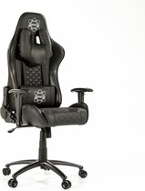 Game Stoel - Gaming Stoel - Gaming Chair - Zwart - Bureaustoel Met Nekkussen & Verstelbare Armleuningen - Instelbare Zithoogte - Gamestoel Robin