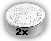 Renata 357 / SR44W zilveroxide knoopcel horlogebatterij 2 (twee( stuks