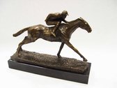 Prachtig Bronzen Beeld Jockey