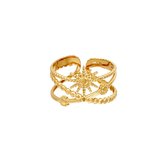 Roestvrij stalen ring - Yehwang - Ring - One size - Goud