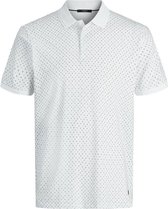 Jack & Jones Poloshirt Jprblalogo Stretch Aop Ss Polo Fst 12195597 White/aop Stand Mannen Maat - L