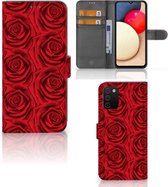 GSM Hoesje Geschikt voor Samsung Galaxy A03s Mobiel Bookcase Red Roses