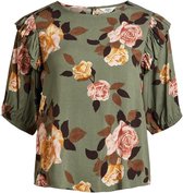 Object T-shirt Objrose 2/4 Top 116 .c 23036439 Deep Lichen Green/flower Dames Maat - 40