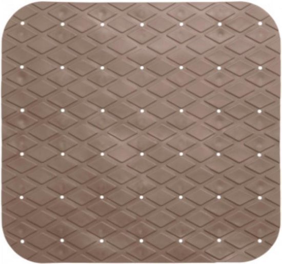 Douchemat Antislip Zuignappen - 55x55 CM - Taupé / Bruin - Badmat rubber - Anti slip mat badkamer