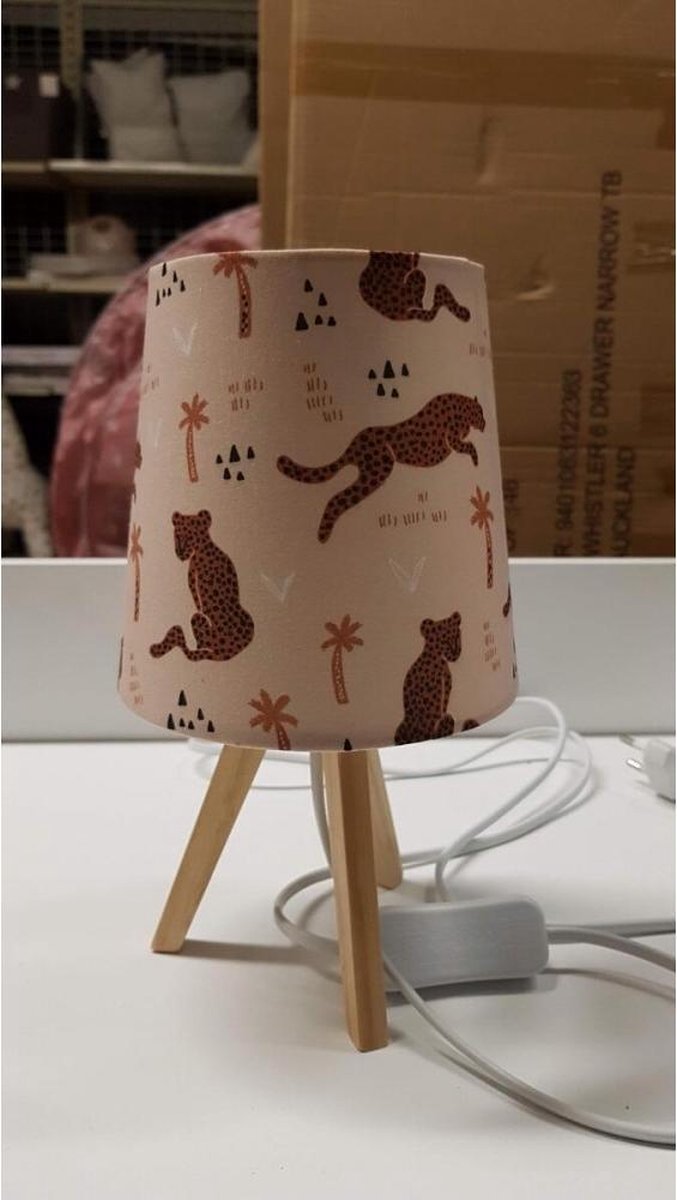 Kinderlamp - nachtlamp - Jungle Panter - Licht Rose - Baby of kinderkamer - 13x13 van Atmosphera — afbeelding 3