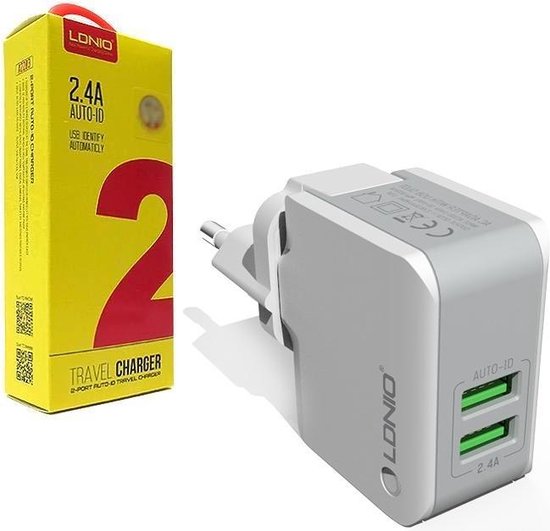 Buiten adem dorp argument LDNIO A2203 Dual USB oplader + iPhone kabel voor Apple iPhone 12 / 11 / X /  XS / XR /... | bol.com