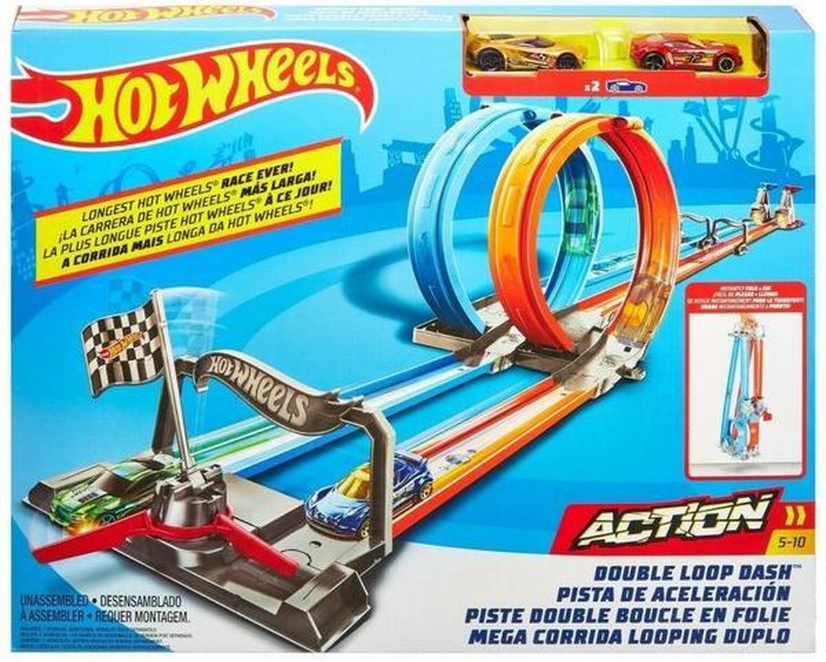 Hot Wheels Action Double Loop Dash + 2 Speelauto's | Hot-Wheels
