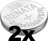 Pile bouton pour montre Renata 389 SR1130W oxyde d'argent 2 (deux) pièces