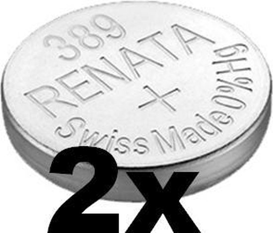 Renata 389 SR1130W zilveroxide knoopcel horlogebatterij 2 (twee) stuks