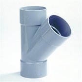 Dyka T-stuk 3x lijmmof 45° PVC keurmerk BRL52100 50 x 50mm