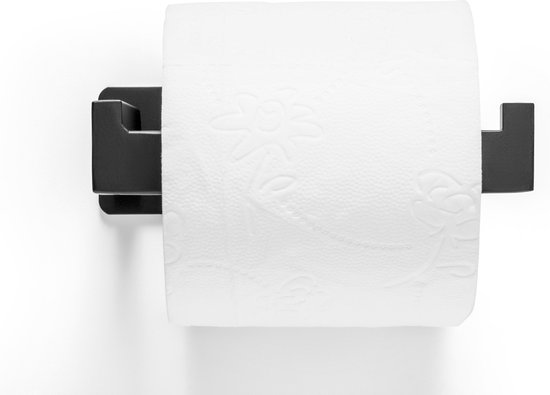 Toiletrolhouder Zonder Boren - Zwart - WC Rolhouder Zelfklevend