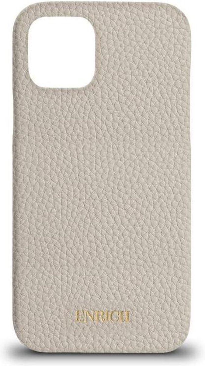 iPhone 12 Pro Max hoesje Champagne Grey - Grijs Leer - Telefoonhoesje - Back Cover - Phone case