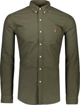 Polo Ralph Lauren  Overhemd Groen Getailleerd - Maat XXL - Heren - Herfst/Winter Collectie - Katoen