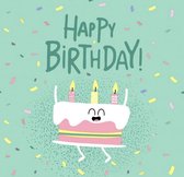 servetten Happy Birthday 33 x 33 cm papier groen 20 stuks