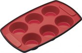bakvorm muffins 30 x 18 cm siliconen zwart/rood