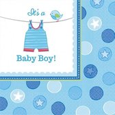 servetten babyshower blauw 16 stuks a 33 x 33 cm
