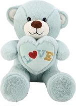 Pluche Beer 45cm - Teddybeer - Knuffelbeer - Valentijns Knuffel - Valentijn Cadeau - Blauw