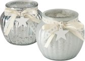 Boltze Home Theelichthouder glas H10 dia12cm (1 stuk) assorti