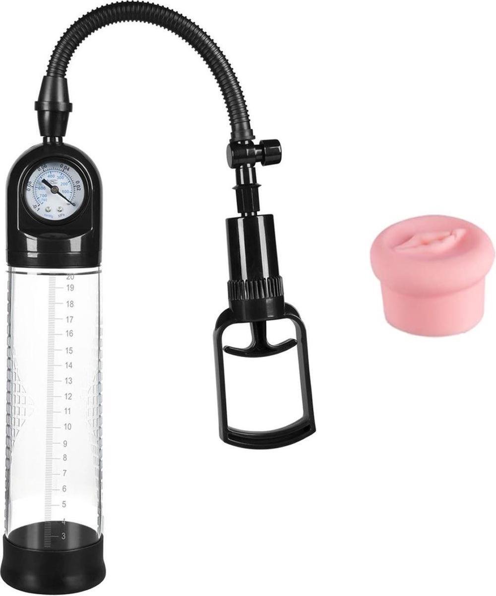 Goedkoopste Fondlove Penispomp met Manometer ‒ Penis Vergroter ‒ Extra Kunstvagina
