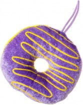sleutelhanger donut 10 cm pluche paars