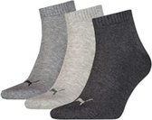 sokken Quarter Training katoen grijs 3 paar mt 47-49