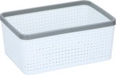 opbergmand 26 x 18 x 11 cm wit/grijs