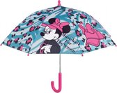 paraplu Minnie Mouse 60 x 76 cm blauw/roze