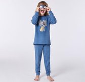 Woody pyjama jongens - wasbeer - streep - 212-1-PZL-Z/922 - maat 104