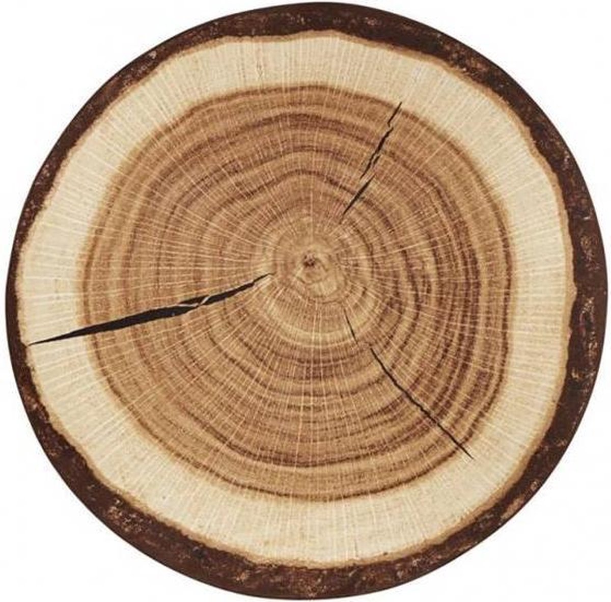Gaan ondergeschikt Sport Rond vloerkleed boomstam Bastia - bruin 133 cm rond | bol.com