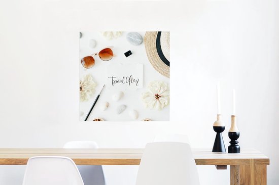 Affiche Lunettes de soleil - Tropical - Chapeau - 50x50 cm