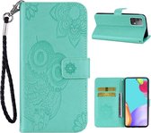 Groen hoesje voor Samsung Galaxy A52 met uilen print