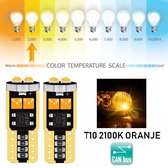 T10 Led Lamp Amber / Oranje (Set 2 stuks) 2100K Canbus 5W5 | W5W | Led Signal Light | 12V | 168 | 194 | 2x | Stadslicht | Kentekenplaat Verlichting | 3030 6 SMD | Autolamp | 2200 | 2200K | 2100 | Kelvin | Autolampen | Car licht | Lampen | 2W