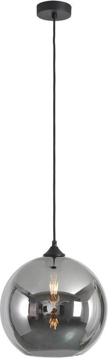 ByMus Chiloé - Hanglamp modern - 1xE27 - Smoke - Hanglamp industrieel - Hanglamp glas - Hanglamp eetkamer - Hanglamp woonkamer
