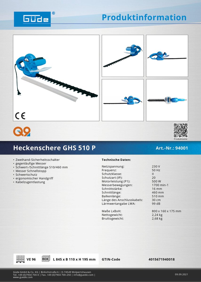 Image of Güde GHS 510 G website