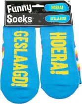 sokken Funny Socks geslaagd katoen blauw one-size
