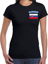 Slovakia t-shirt met vlag zwart op borst voor dames - Slowakije landen shirt - supporter kleding XS