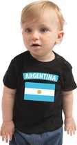 Argentina baby shirt met vlag zwart jongens en meisjes - Kraamcadeau - Babykleding - Argentinie landen t-shirt 80 (7-12 maanden)